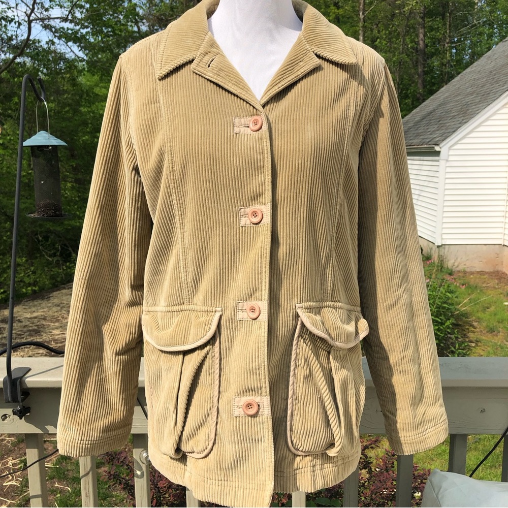 L.L. Bean Tan Corduroy Barn Coat
